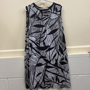 Clara Sun Woo large Monochrome Patterned  black and white sleeveless midi dress